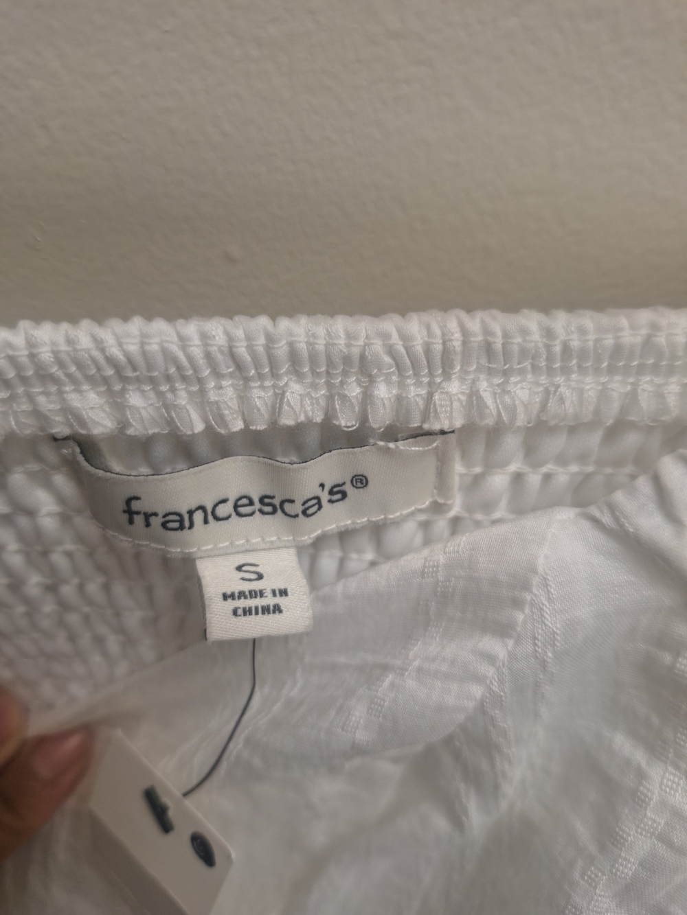 Francesca's White Women Elastic-Waist Bottoms - Small